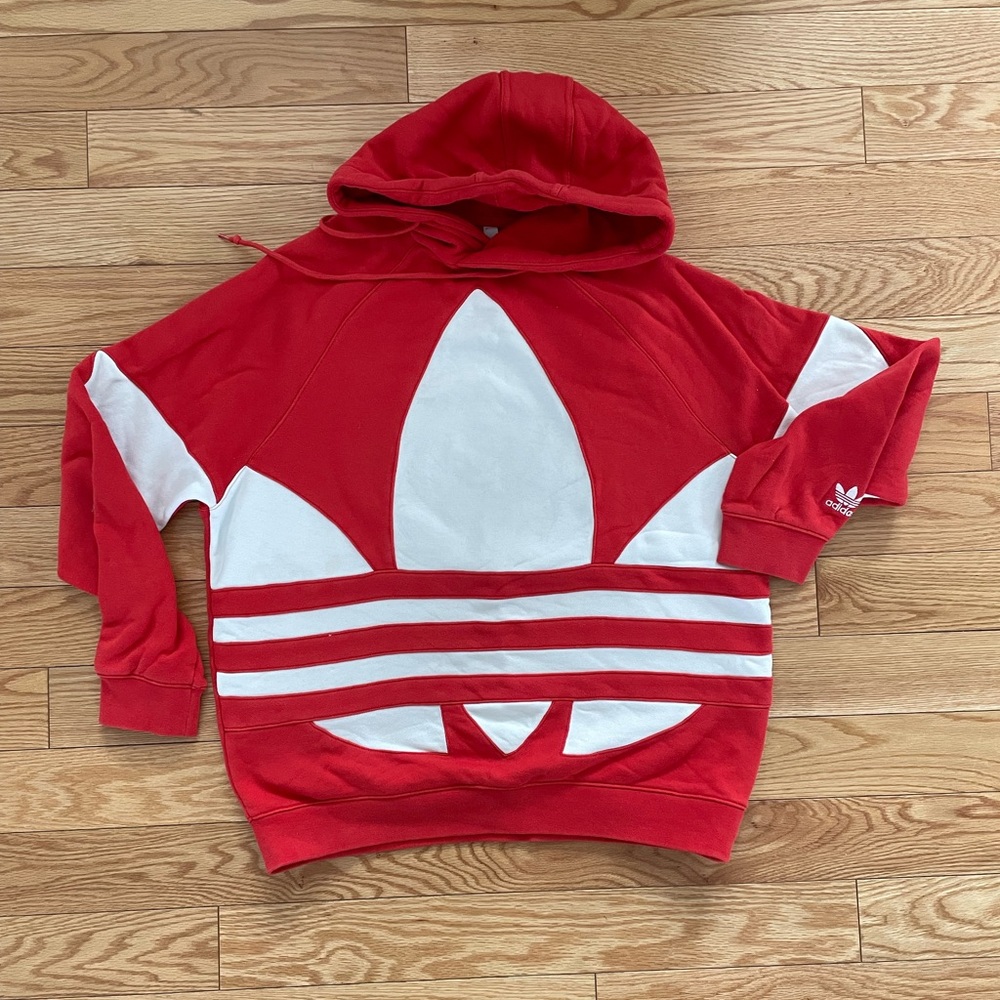 Adidas hoodie with large trefoil
